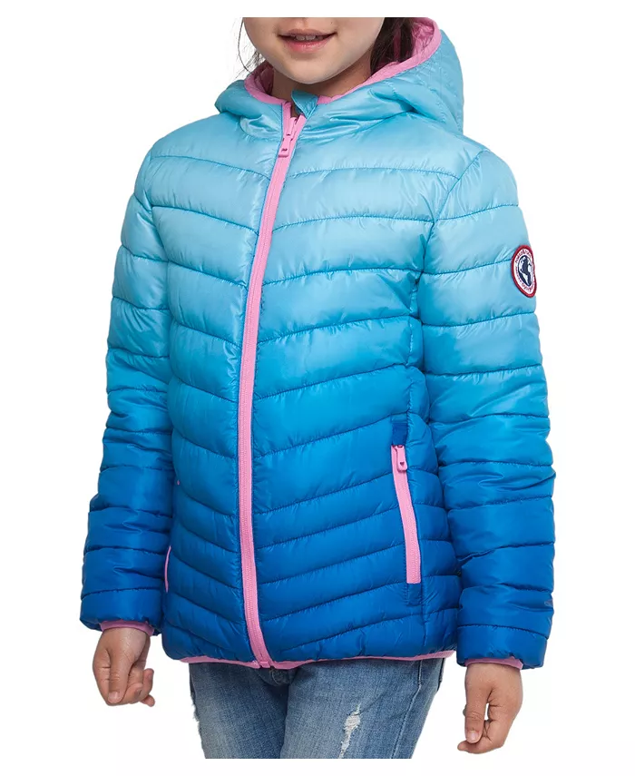 

Детская легкая куртка-пуховик с реверсивным дизайном для девочек Rokka&Rolla, розовый