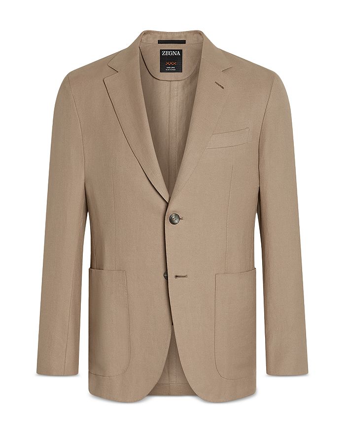 

Жакет из льна Oasi Lino Regular Fit ZEGNA, коричневый/бежевый