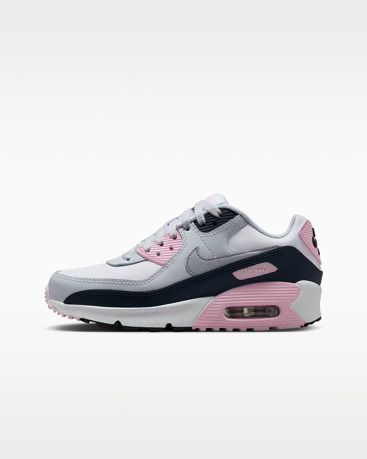 Детские кроссовки Nike Air Max 90 LTR, White/Pink Foam/Armory Navy/Wolf Grey