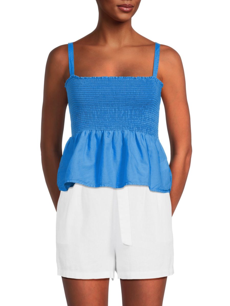 

Топ Evie Smocked Pima Cotton Cami Nation LTD, цвет Lapis