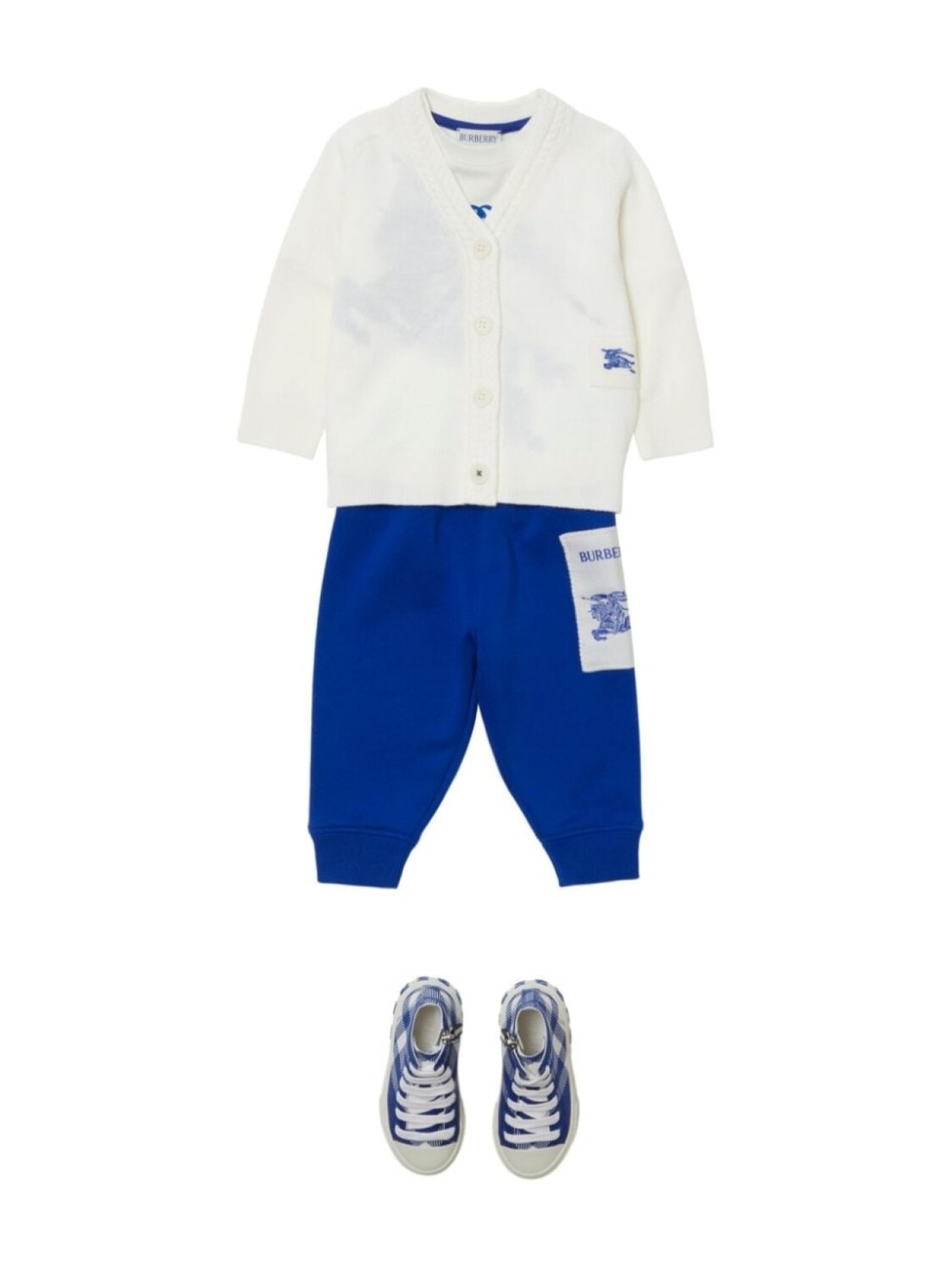 Burberry Kids кардиган с V-образным вырезом и вышитым логотипом, белый — фото 4