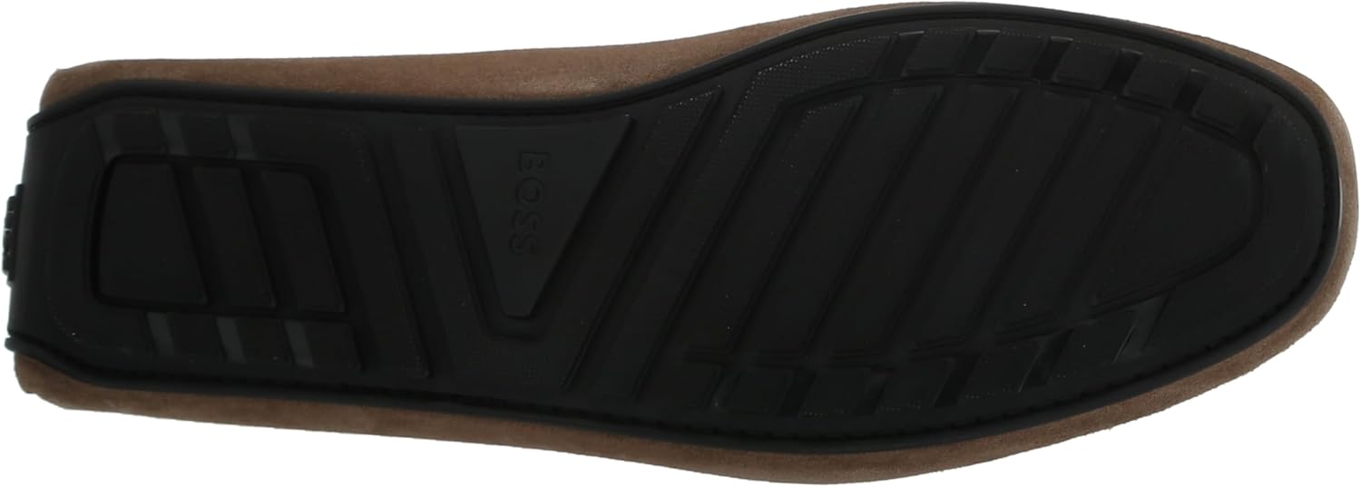 BOSS мужские гладкие замшевые мокасины-водители, Stone Beige — фото 4