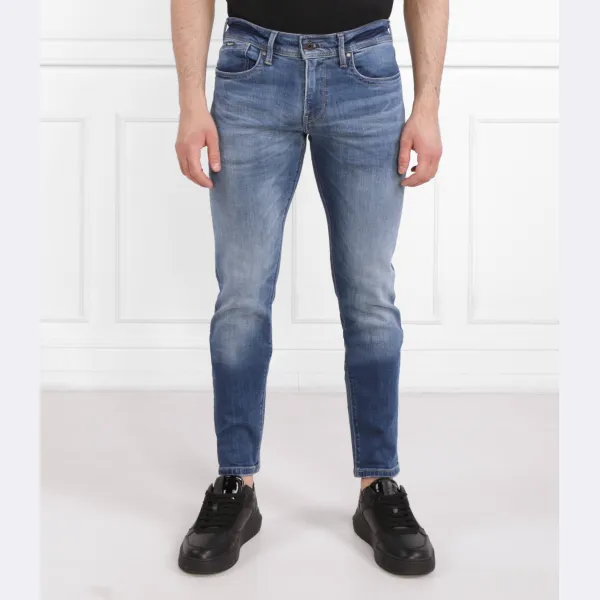 

Джинсы узкого кроя с люверсами Pepe Jeans London, синий