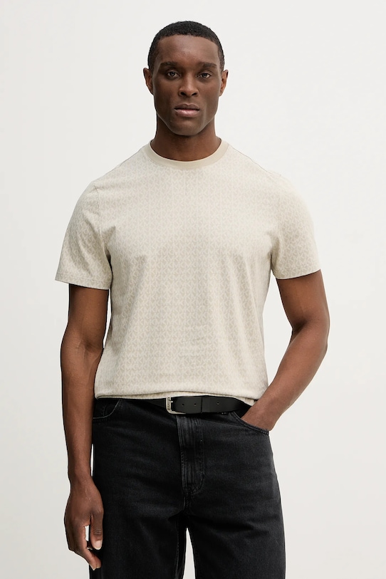 

Хлопковая футболка Michael Kors, бежевый