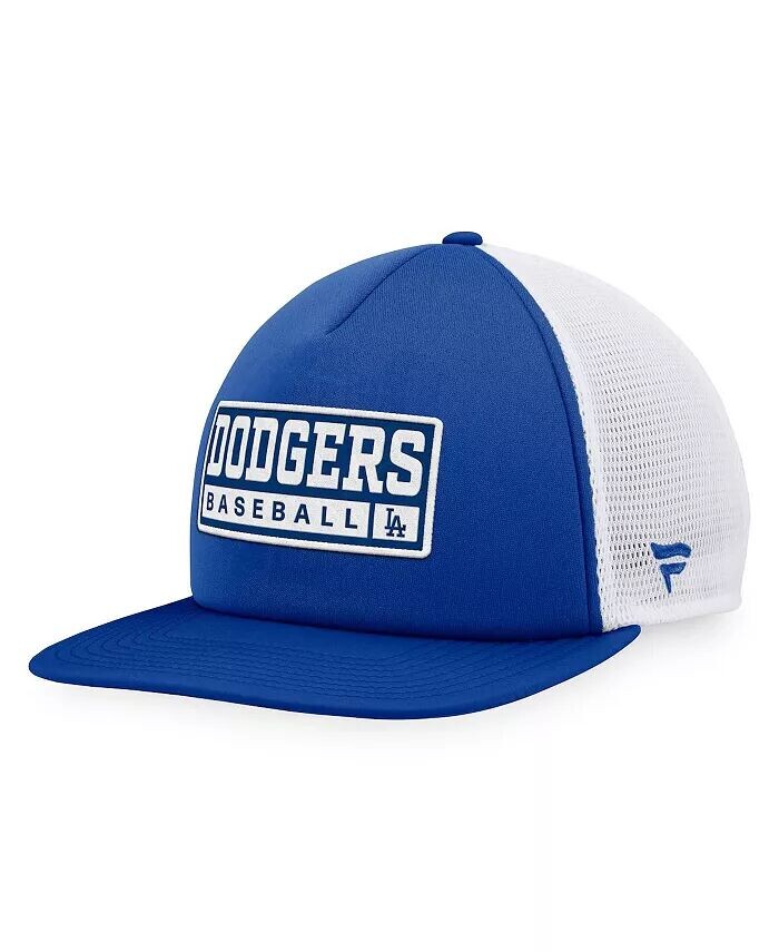 

Мужская королевская белая кепка Los Angeles Dodgers Foam Trucker Snapback Majestic