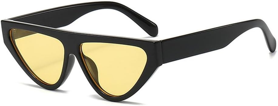 

Солнцезащитные очки треугольной формы с имитацией древесной текстуры для мужчин и женщин, модные очки «кошачий глаз», стильные и роскошные солнцезащитные очки с защитой от УФ-излучения UV400 TVTBBVV, Black Yellow