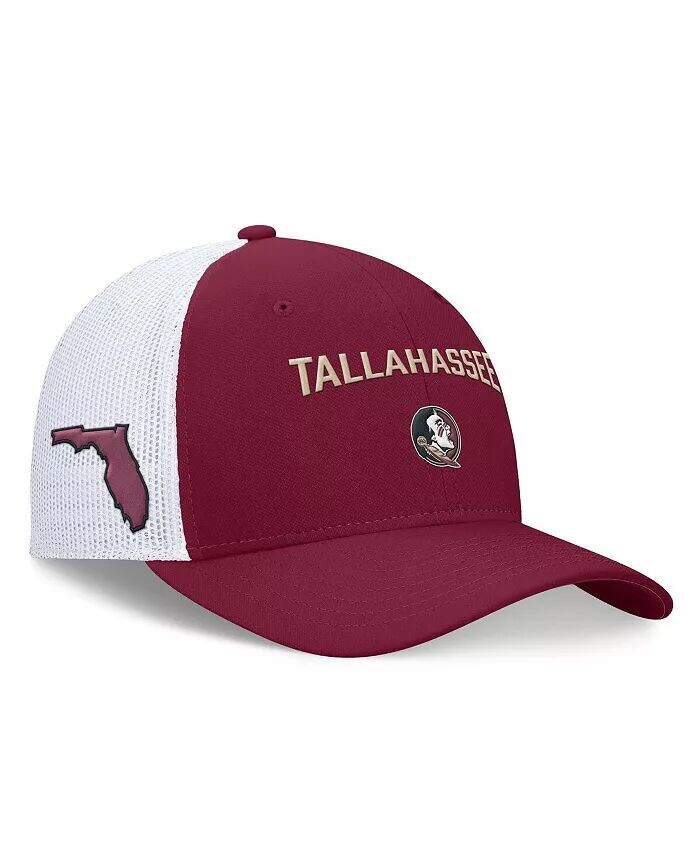 

Мужская регулируемая кепка Trucker Primetime City Trucker гранатового/белого цвета Florida State Seminoles Nike