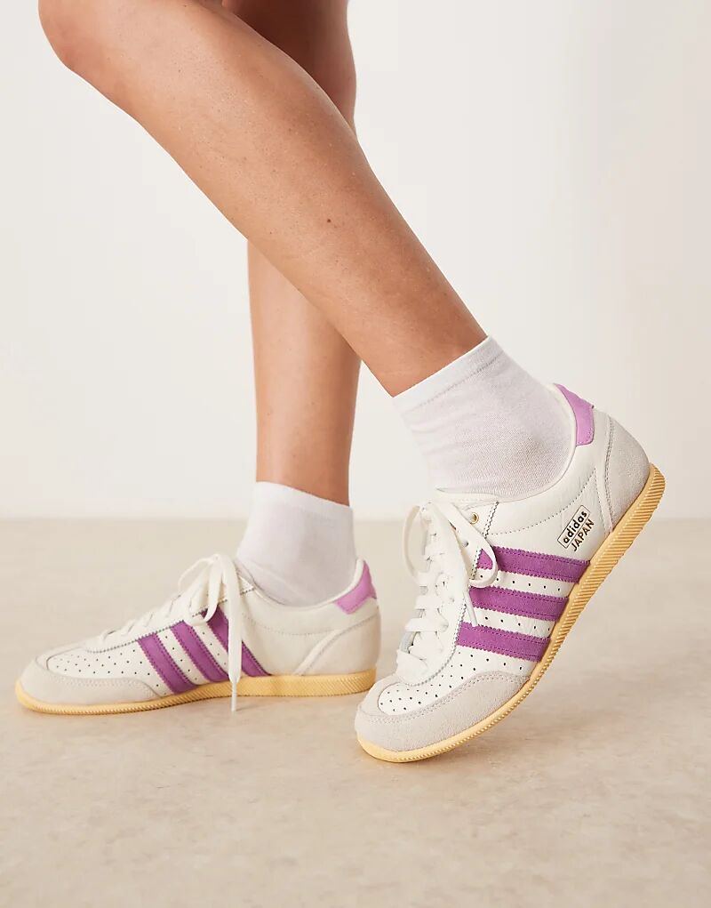 Кроссовки adidas Originals Japan в цветах: белый, насыщенный лиловый, оранжевый — фото 4