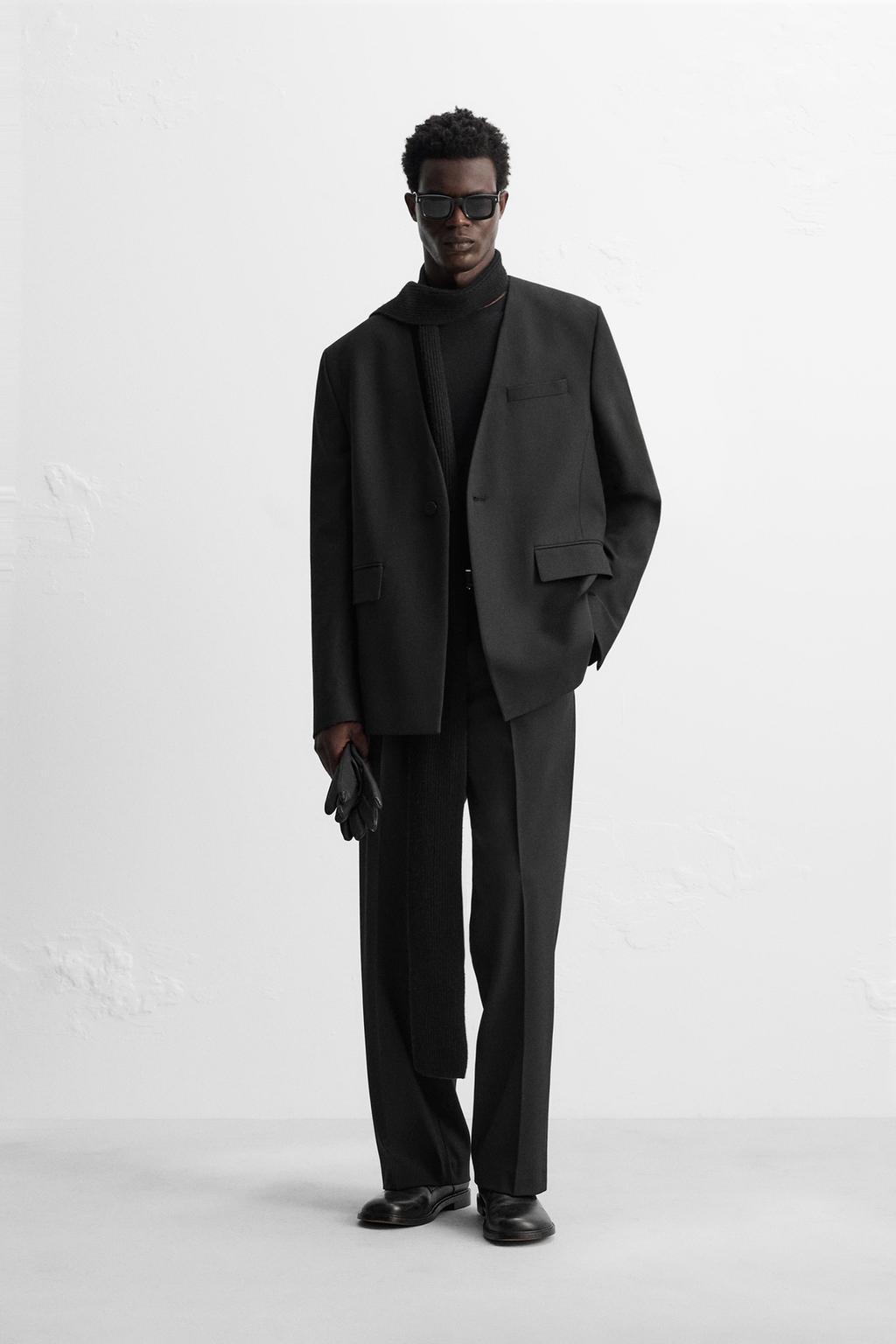 

Брюки от костюма ZARA, черный