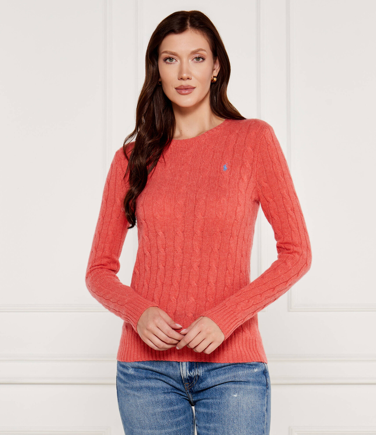 

Свитер из шерсти POLO RALPH LAUREN JULIANNA Slim Fit, коралловый
