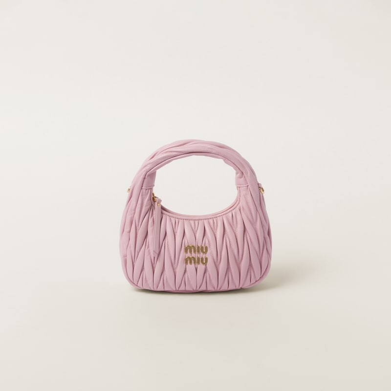 

Сумка-Хобо Wander из стеганой кожи наппа Miu Miu, розовый
