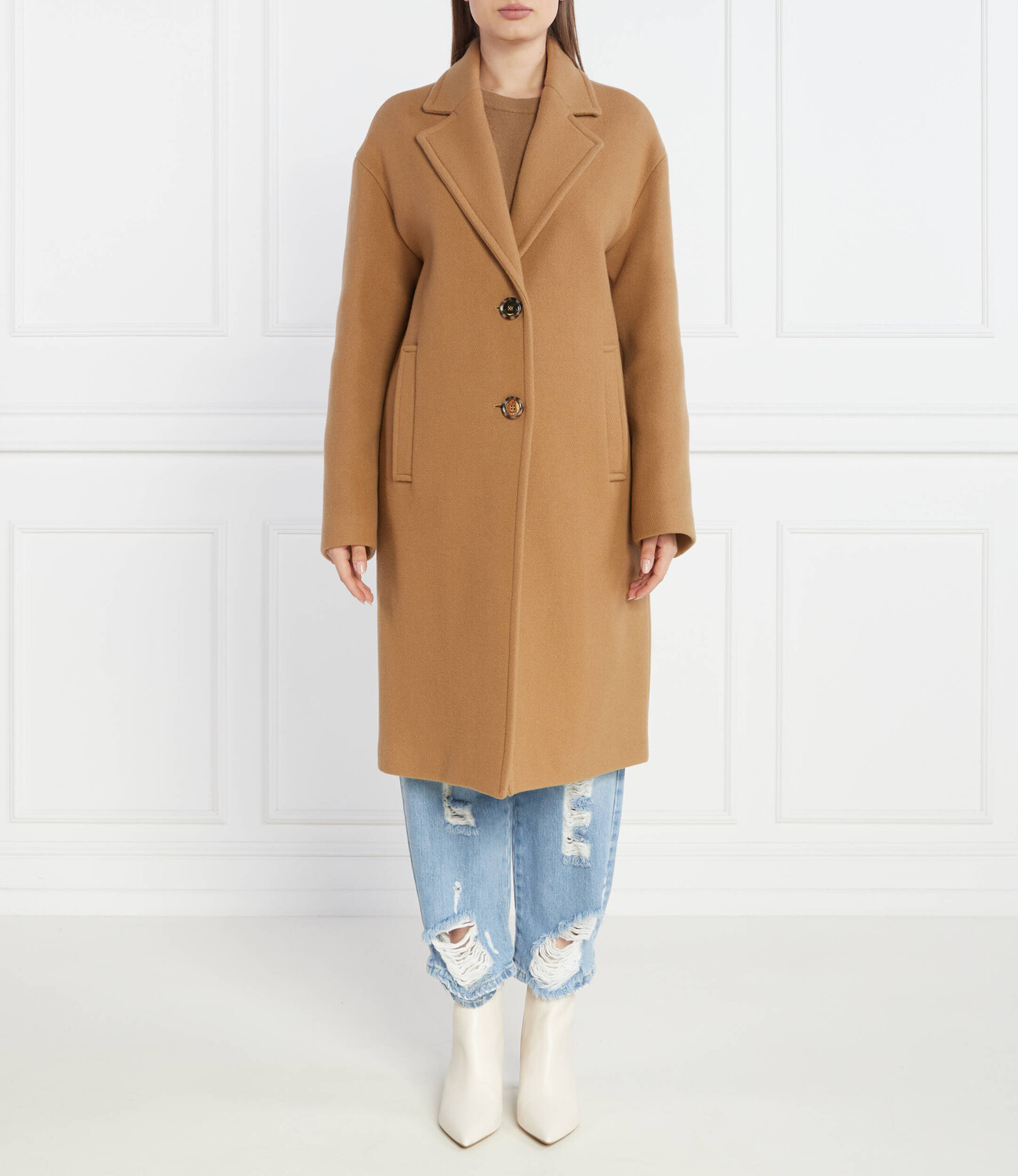 

Шерстяное пальто Pinko, коричневый