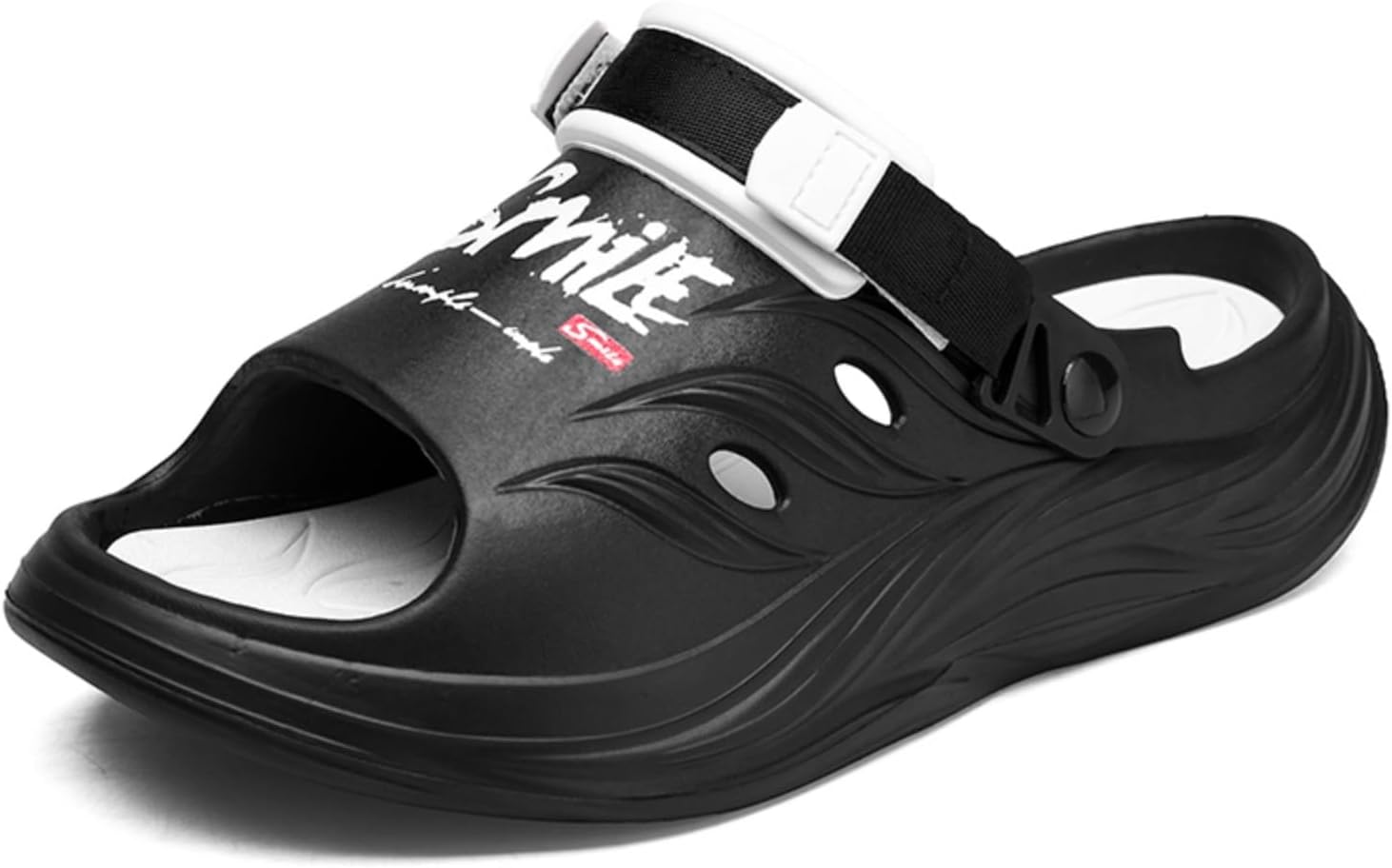 

Модные и удобные мужские шлепанцы с открытым носком, изготовленные из легкого и мягкого материала EVA, уютные тапочки, пляжные сандалии для прогулок и домашнего использования Khwfjas, черный