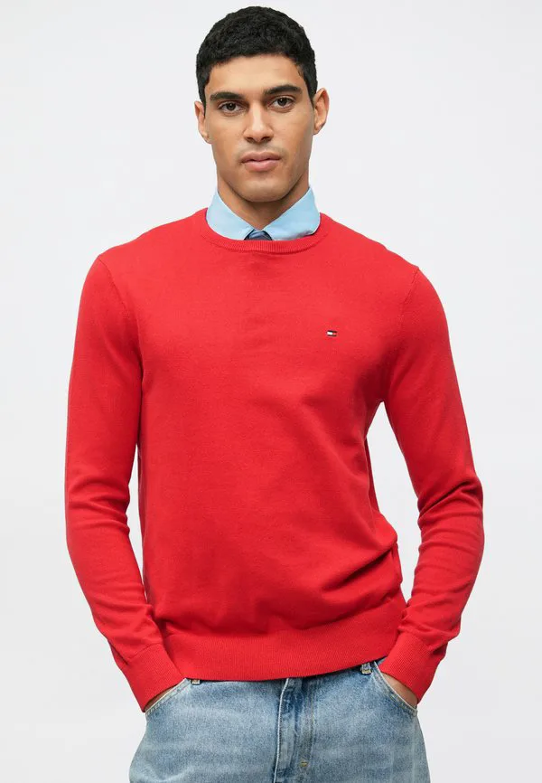 Свитер с круглым вырезом и вышивкой флага Tommy Hilfiger, Medium Red — фото 2