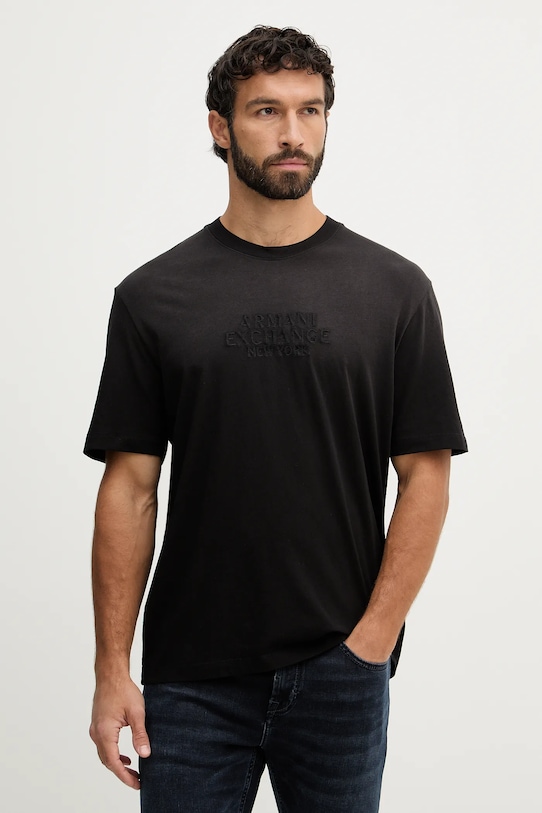 

Хлопковая футболка Armani Exchange, черный