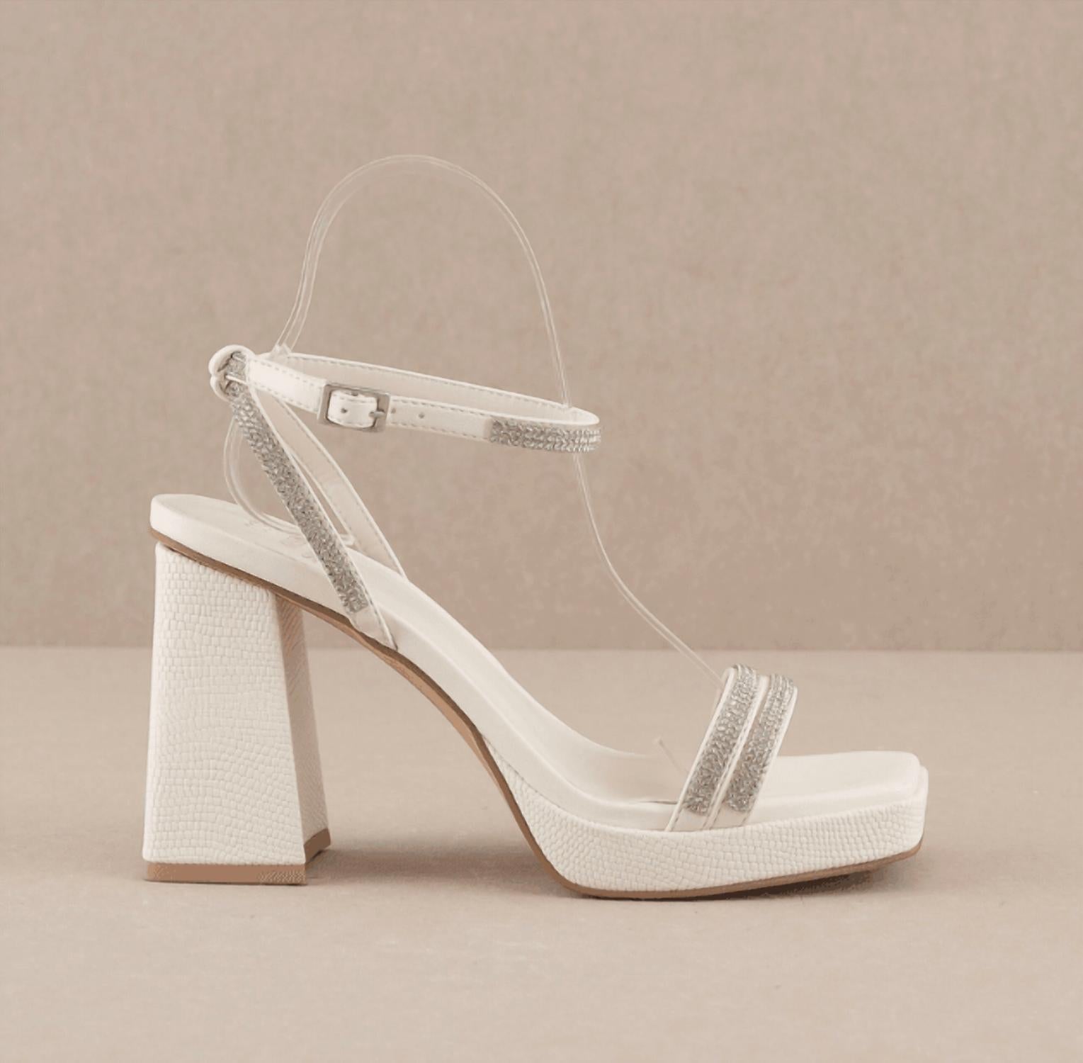 Женские туфли Suva Rhinestone And Reptile Heel белого цвета OASIS SOCIETY
