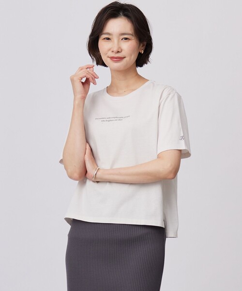 

Футболка с логотипом J.PRESS Ladies, светло-серый