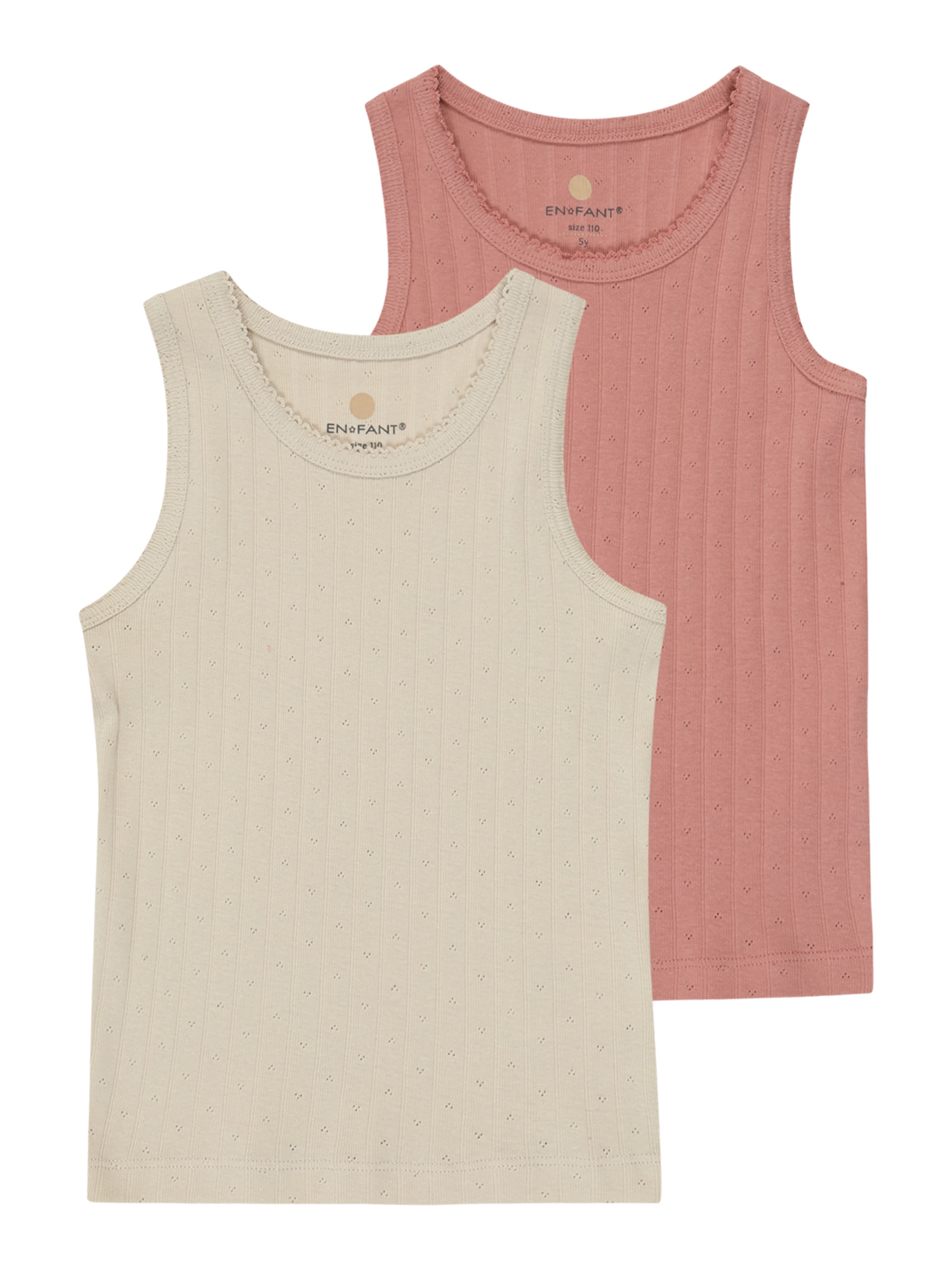 

EN FANT Майка в цвете экрю, пыльно-розовый