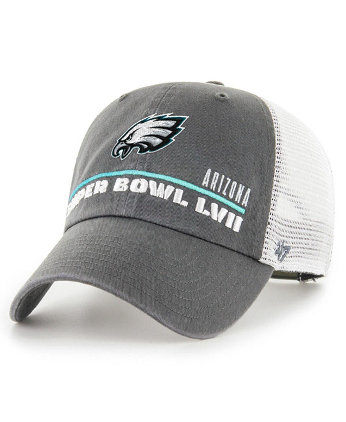 

Мужская угольная регулируемая шапка Philadelphia Eagles Super Bowl LVII Mesa Trucker Clean Up '47 Brand