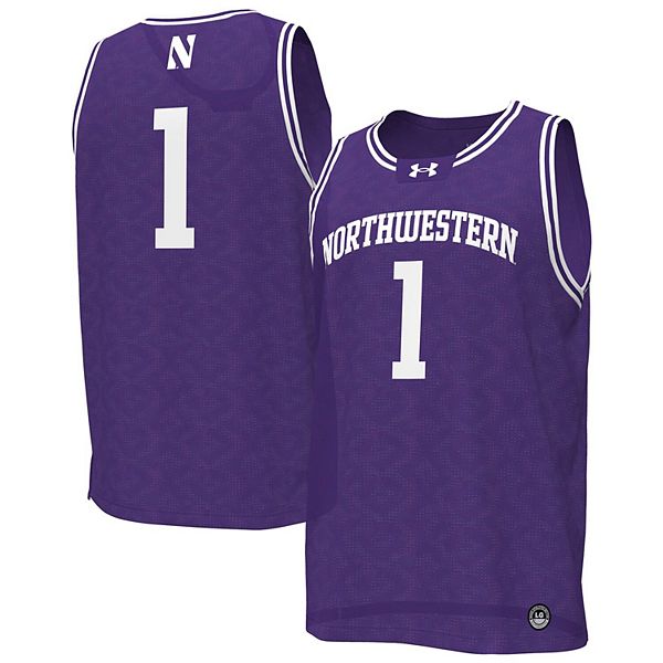 

Мужская баскетбольная майка northwestern wildcats #1 фиолетовая Under Armour