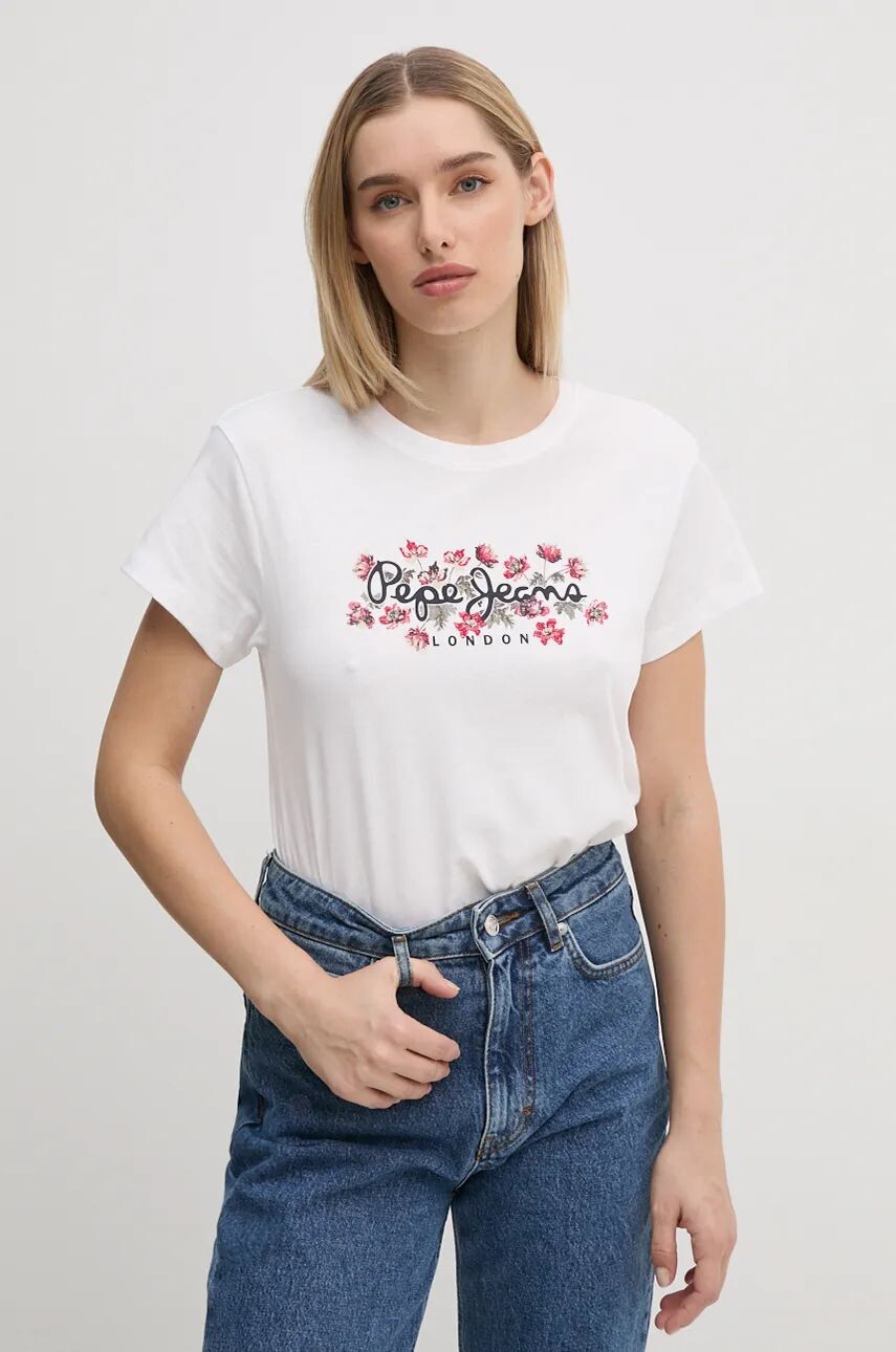 

Хлопковая футболка Pepe Jeans GINNY, белый