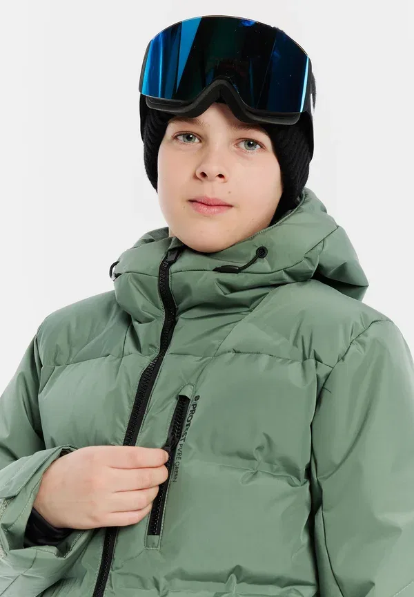 Куртка сноубордическая Protest Tumber jr snowboard jacket, зелено-аспидный — фото 4