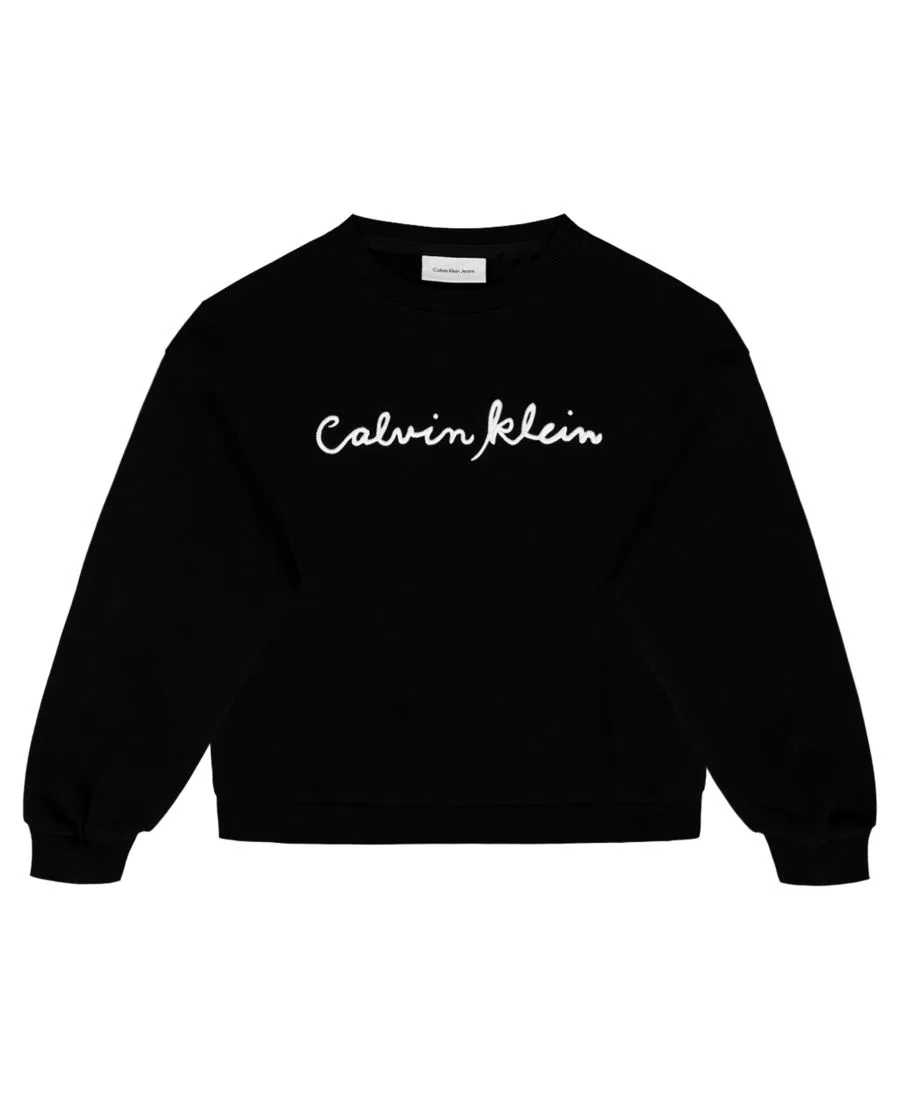 Толстовка с длинными рукавами для девочек 8-16 лет Calvin Klein, черный