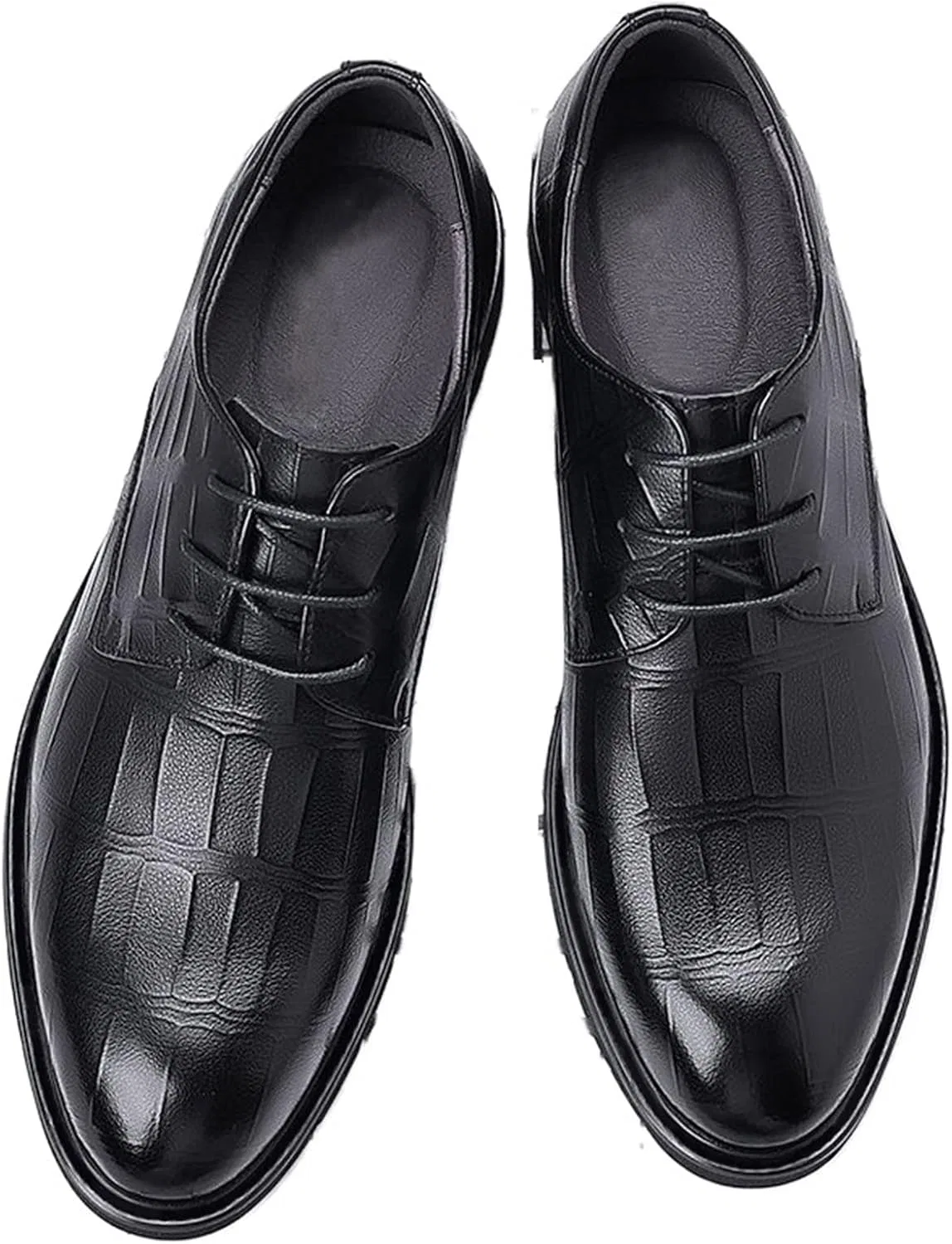 Generic Туфли Herren Kleiderschuhe Männer Schuhe Trend Feste Farbe PU Klassische Runde Zehen Business Casual Oxford Schuhe Männer (schwarz, 255)