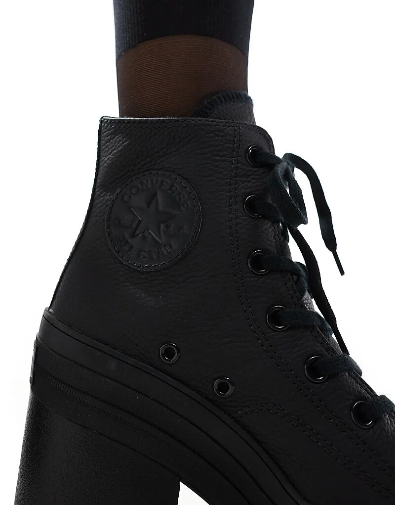 Туфли Chuck 70 De Luxe Hi Heel из черной кожи Converse — фото 4