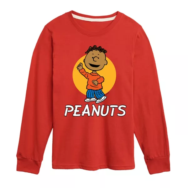

Футболка с длинным рукавом и принтом Peanuts Franklin для мальчиков 8-20 лет Licensed Character, красный