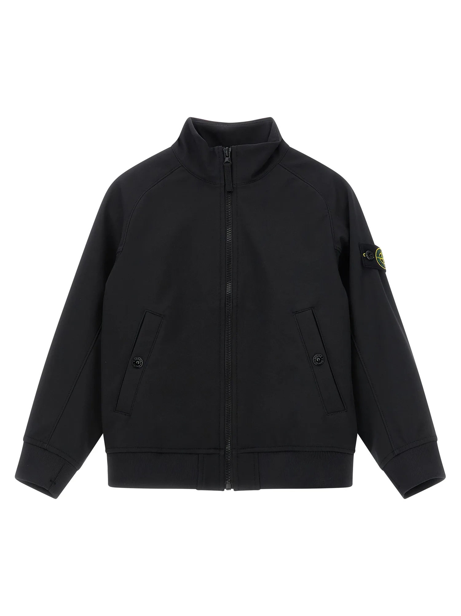 Куртка с логотипом на нашивке Stone Island Junior, черный