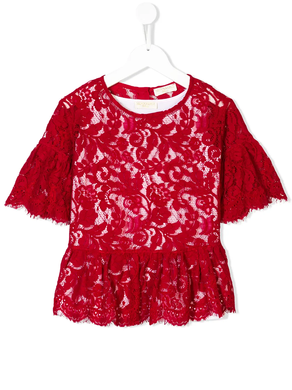 

Блузка из цветочного кружева Monnalisa, красный