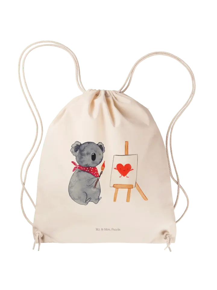 

Спортивная сумка Mr & Mrs Panda Sportbeutel Koala Künstler ohne Spruch, кремовый