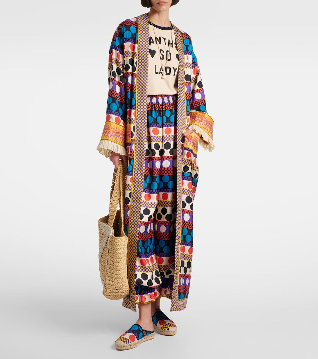 Ла Круизетт печатные эспадрильи-мюли Valentino Garavani, Multicolor/Nero — фото 3