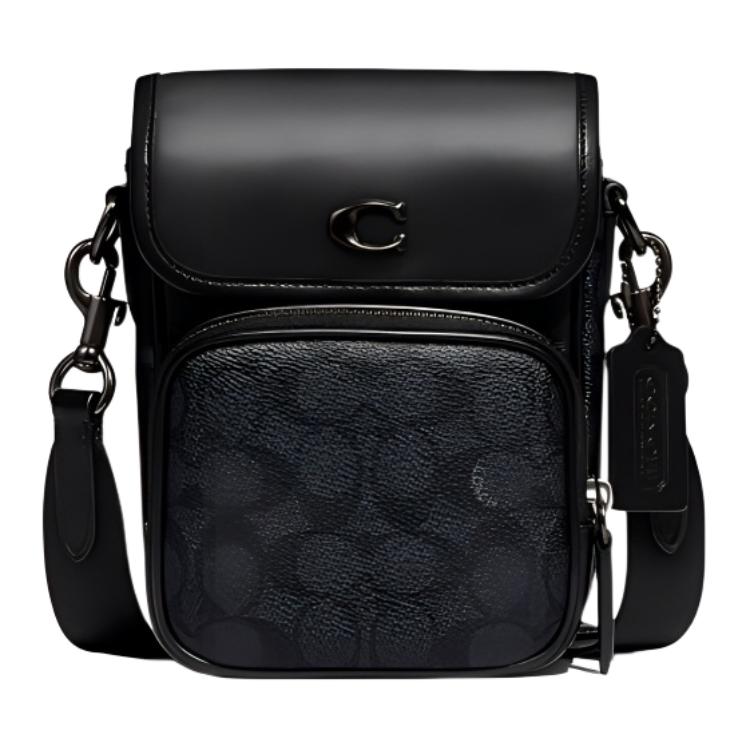 

COACH Сумка через плечо из коровьей кожи, мини-сумка на плечо, мужская, черная