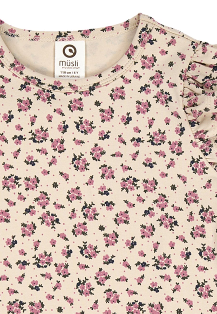 Топ Müsli by GREEN COTTON Long sleeved top, Oak-Nostalgia Rose-Deep Green (1512109200-690000261)/Beige — фото 3
