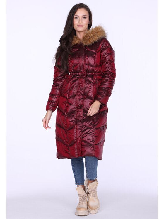 

Черное зимнее пальто slim fit Perso, красный