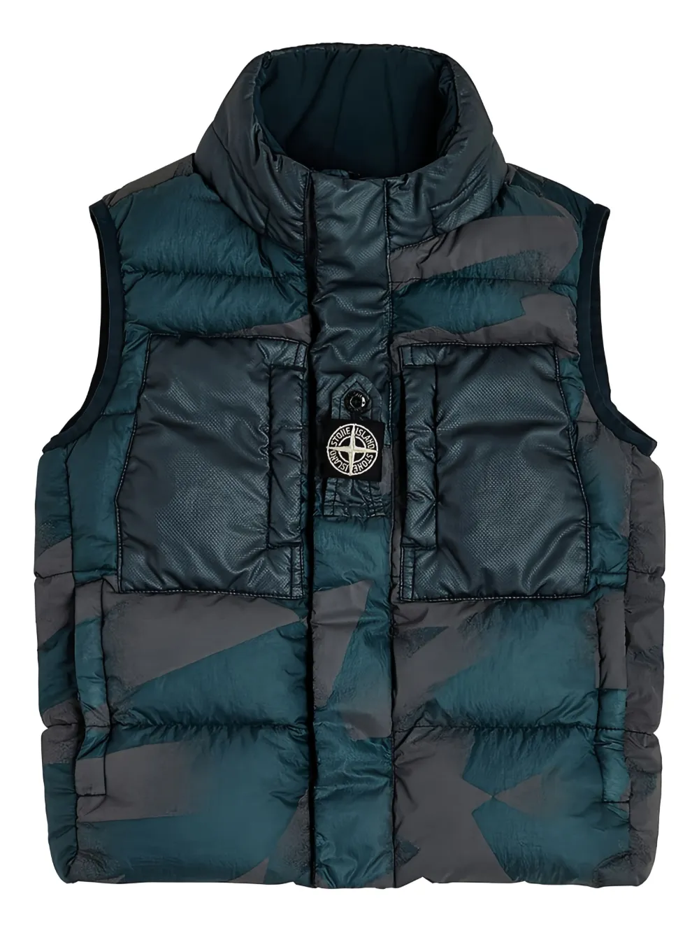 

Камуфляжный стеганый жилет Stone Island Junior, синий