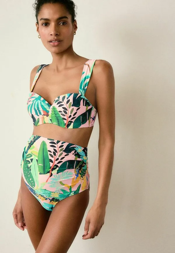 Плавки-Бикини с высокой талией для беременных Next, Coral Green Tropical — фото 2