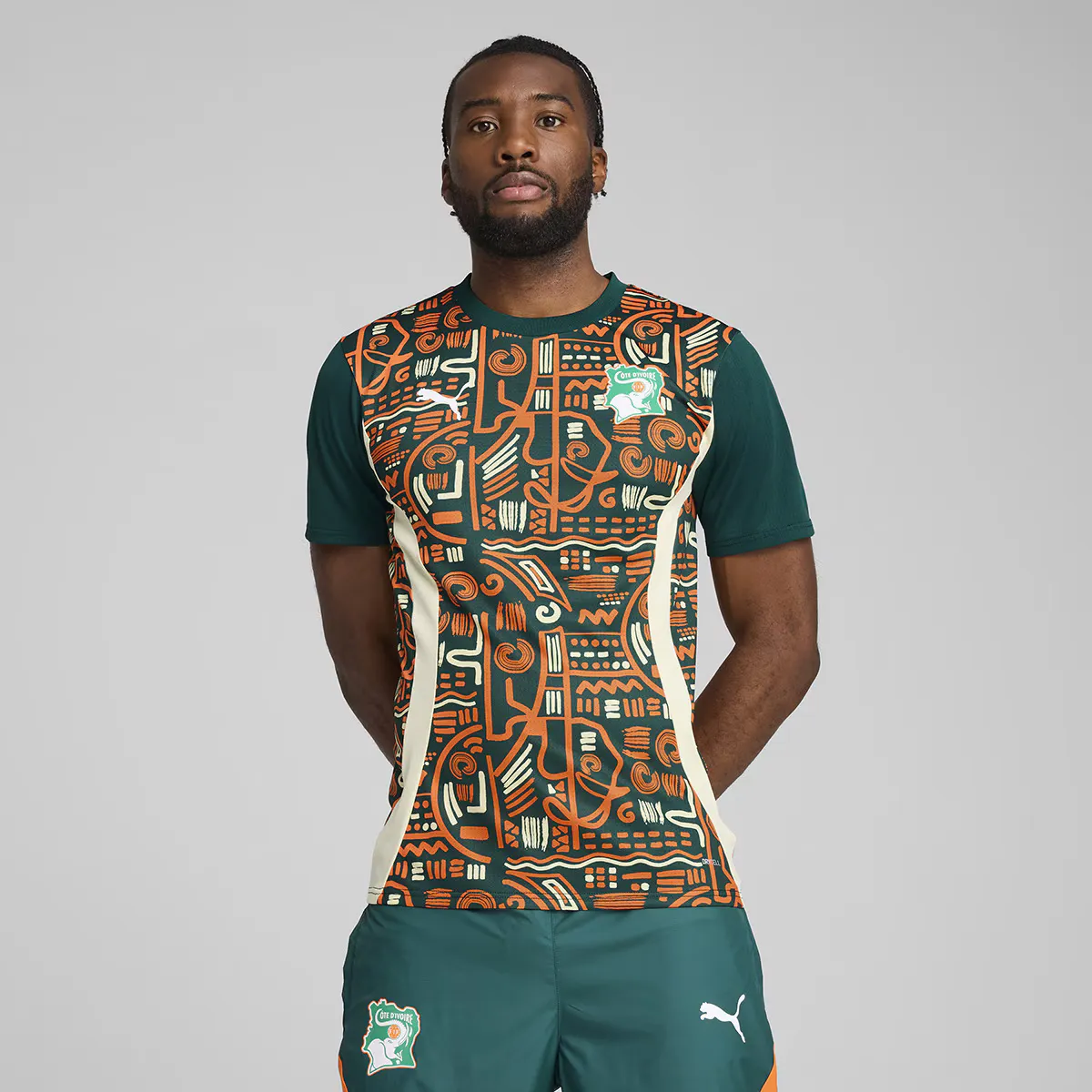 

Мужская тренировочная футболка Puma Кот-д'Ивуар 2024-2025, оранжевый