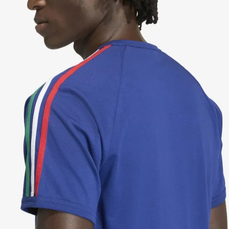 Футболка Adidas Originals 3-полоски синяя — фото 4