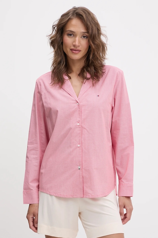 

Хлопковая пижамная рубашка Tommy Hilfiger, розовый