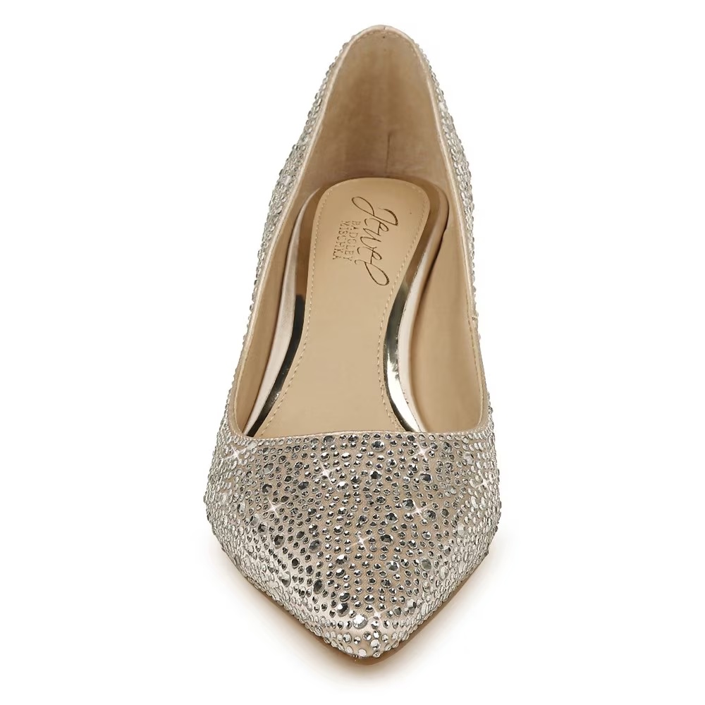 Туфли на каблуке Frenchie Jewel Badgley Mischka, champagne fabric — фото 3