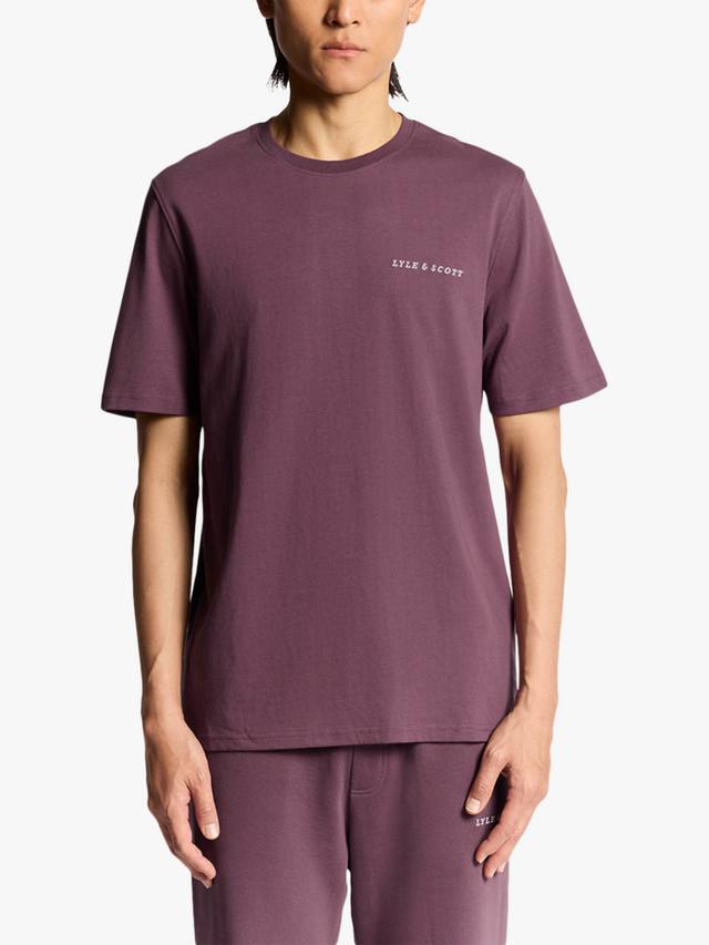 

Хлопковая футболка Script Lyle & Scott, Dusky Maroon