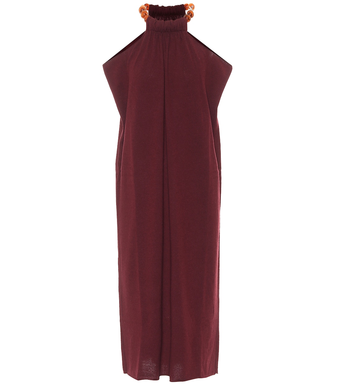 

Платье миди из смесовой шерсти с халтернеем Jil Sander, Dark Red