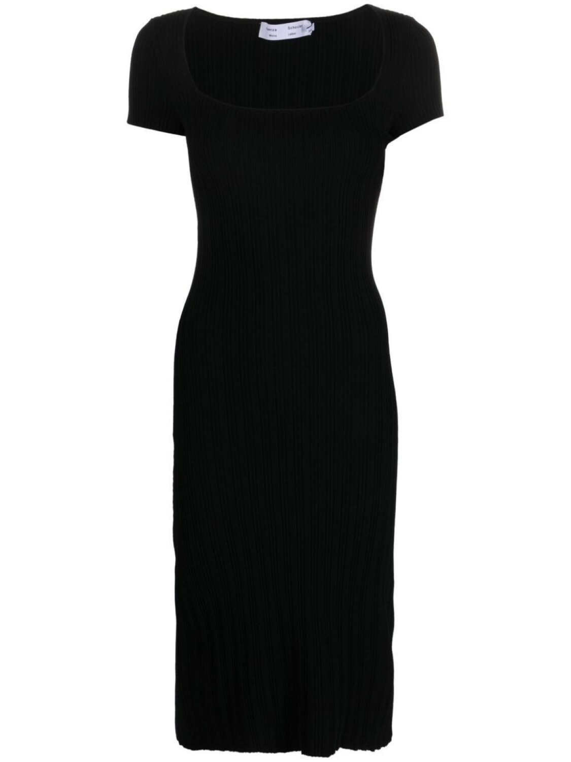 

Платье в рубчик с короткими рукавами Proenza Schouler White Label, черный