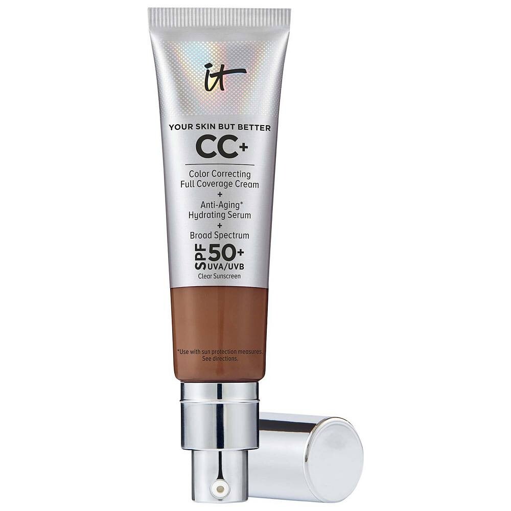 IT Cosmetics CC+ Крем-основа для коррекции цвета с полным покрытием и SPF 50+, цвет Deep Honey