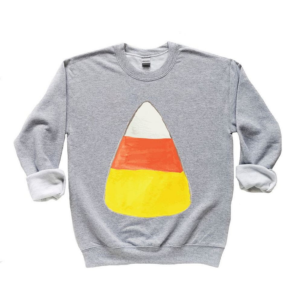

Молодежный свитшот с рисунком акварельной кукурузы Candy Corn The Juniper Shop, цвет Heather Grey