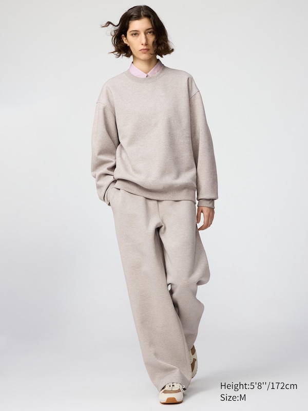 Широкие брюки из футера Uniqlo, 18 wine — фото 3