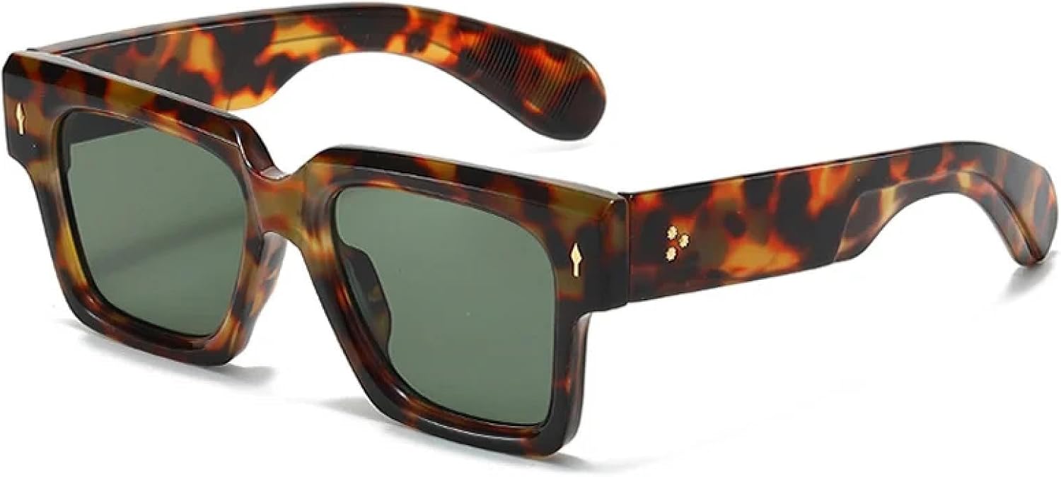 

Солнцезащитные очки с защитой от УФ-излучения UV400 | Крупные женские очки с декоративными заклепками для занятий спортом на открытом воздухе и вождения DSVIGF, Leopard Dark Green